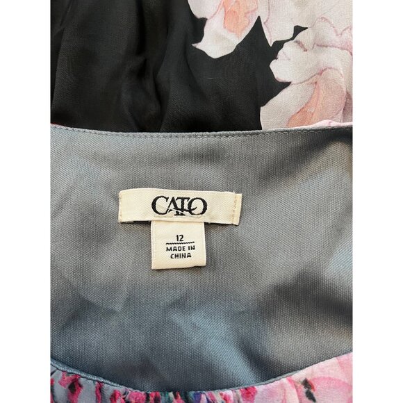 Cato Womens Sleeveless Floral Maxi Dress Size 12 Sheer Overlay Polyester Lined - Picture 6 of 8